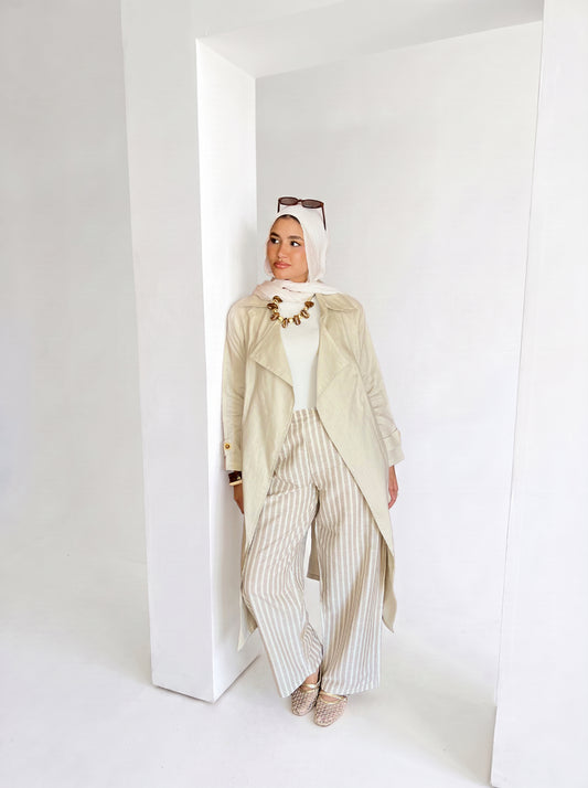 Café Striped Linen Pants