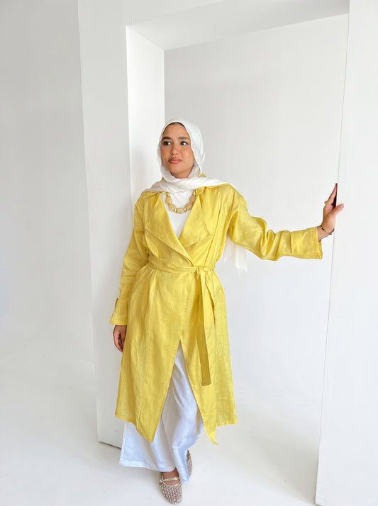 Linen Trench - Yellow