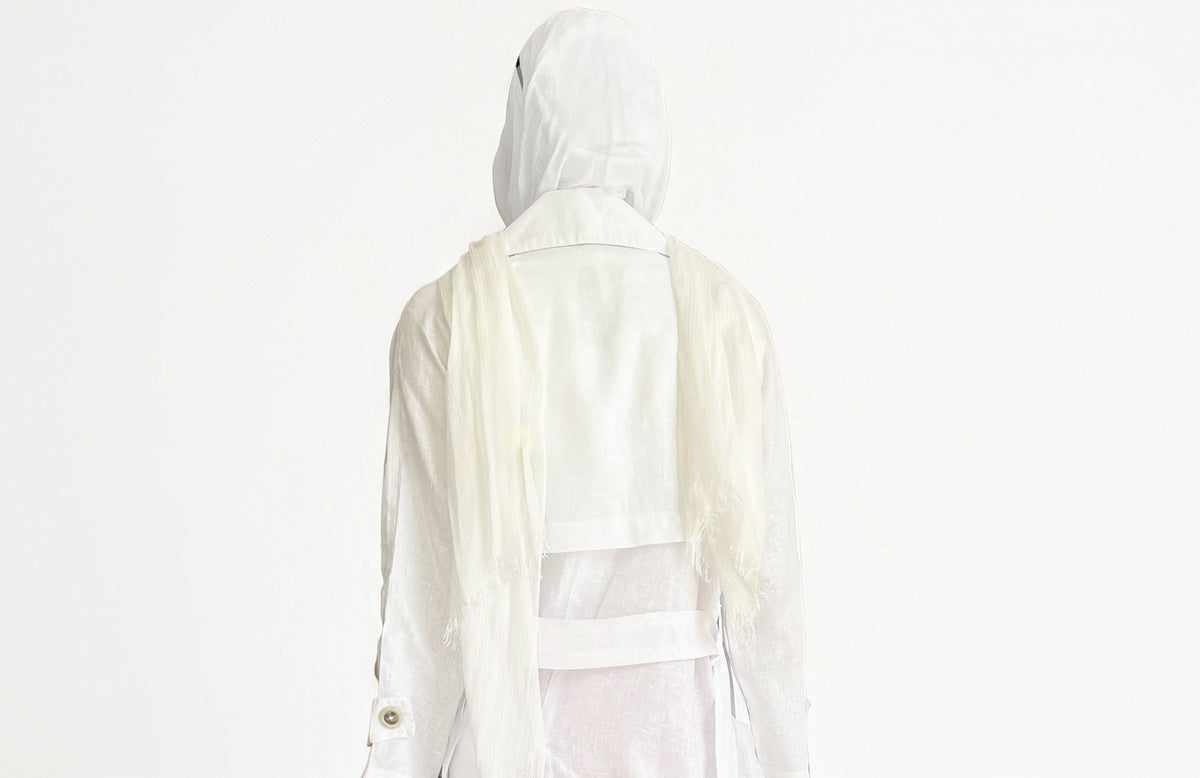 Linen Trench - White